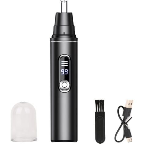 Recortador de vello facial profesional recargable para nariz y orejas: cuchillas de doble filo indoloras con luz LED, herramienta de aseo diseñada en el Reino Unido para hombres y mujeres.