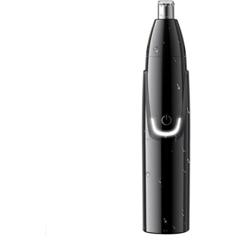 Recortadora eléctrica de vello nasal de acero inoxidable, color negro, multifuncional, recargable, carga rápida TYPE-C.