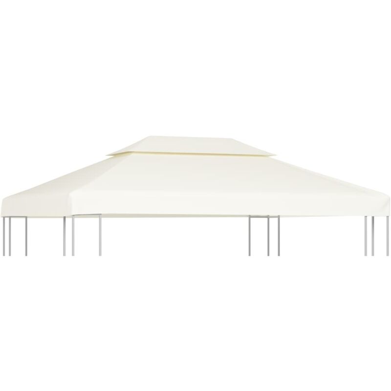 Recouvrement de remplacement d'auvent 310 g/m² 3x4m Blanc crème
