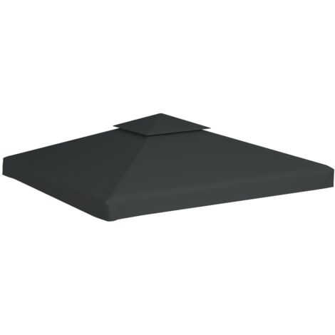 Recouvrement de remplacement d'auvent, Design moderne, Recouvrement pour Marquise, 310 g/m² 3x3 m Gris foncé OIB3305E