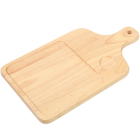 Rectangle Groove Pizza Bread Cheese Cutting Board Tray Handle Baking Home Kitchen Tool