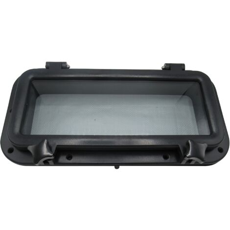 Rectangle Marine Ship Porthole Window in Black (400MM x 200MM Boat Narrowboat Yacht)