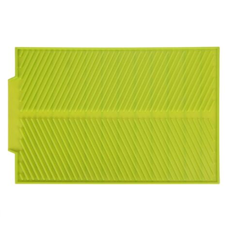 Rectangle Silicone Drain Mat Drying Dishes Pad Heat Resistant Slip proof Tray(Green)