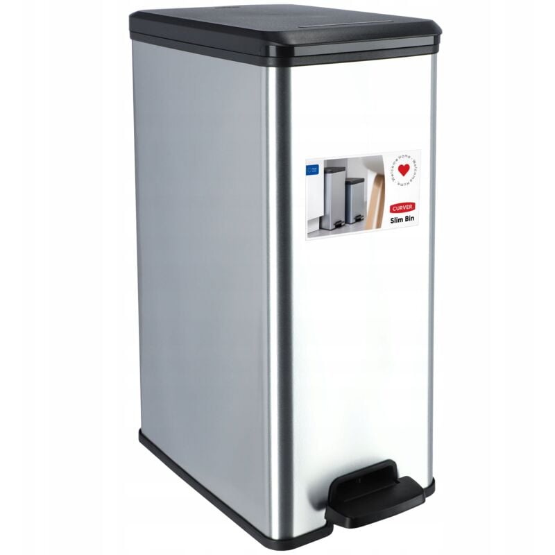 Curver - Poubelle métallique à pédale 40 l