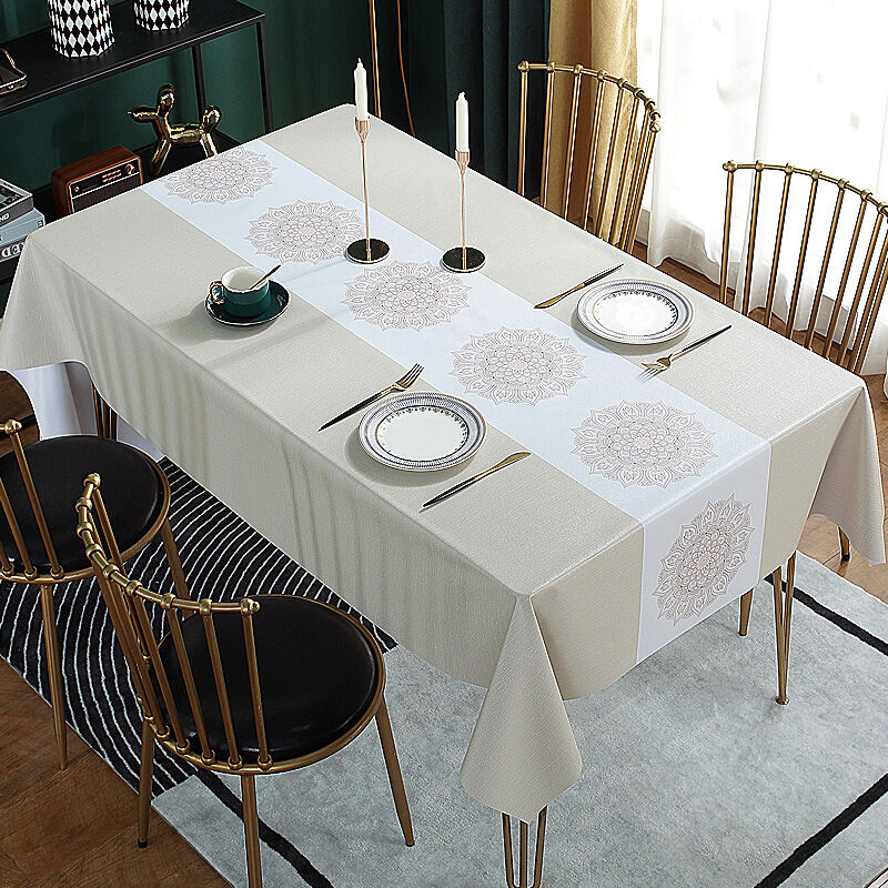 Nappe Rectangulaire 140x90 Toile Cirée Imperméable Linge de Table Nappe Anti Tache Toile Cirée Rétro Fleurs PVC Nappe Enduite Lavable pour Table à
