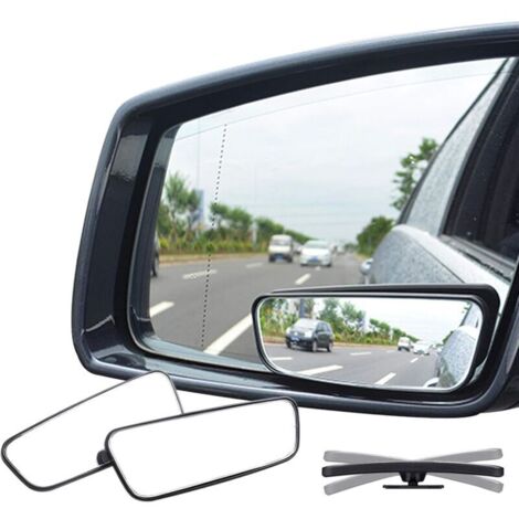 Rectangular Blind Spot Mirror, 360 Degree HD Glass & ABS Housing, Wide Angle Convex Mirror for General Motors (Set of 2)