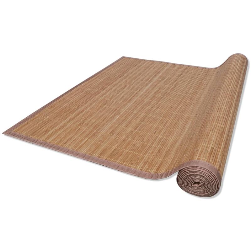 Rectangular Brown Bamboo Rug 80 X 300 Cm