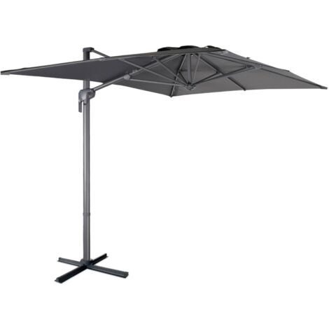 Rectangular cantilever parasol 2x3m Grey 298x198x240 cm - Antibes