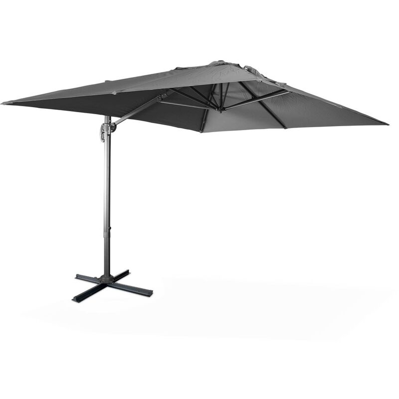Sweeek 3x4m Rectangular Cantilever Parasol, Wimereux, Grey