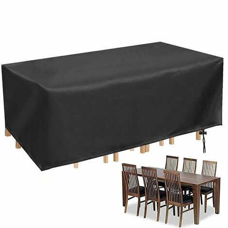 Rectangular Garden Table Cover Outdoor Garden Table Cover Waterproof, Anti-UV Garden Table and Chair Cover Oxford Heavy Duty - 242x 162 x 100cm， Superma (excluding tables and chairs)