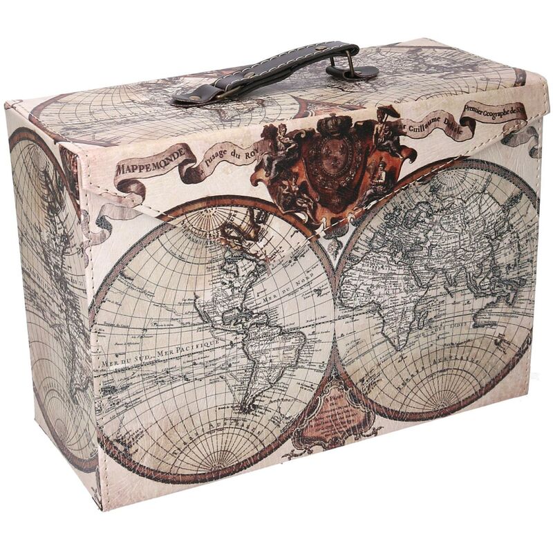 Valigia ecopelle mappamondo rettangolare