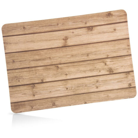 Rectangular kitchen mat in imitation wood high quality plastic