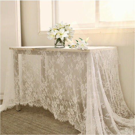 Rectangular lace tablecloth - 150 x 300 cm, white