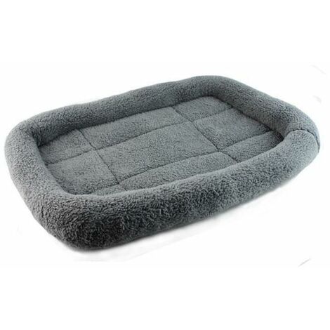 Rectangular padded bed in soft and comfortable cashmere, easy to clean For dogs and cats With round edges