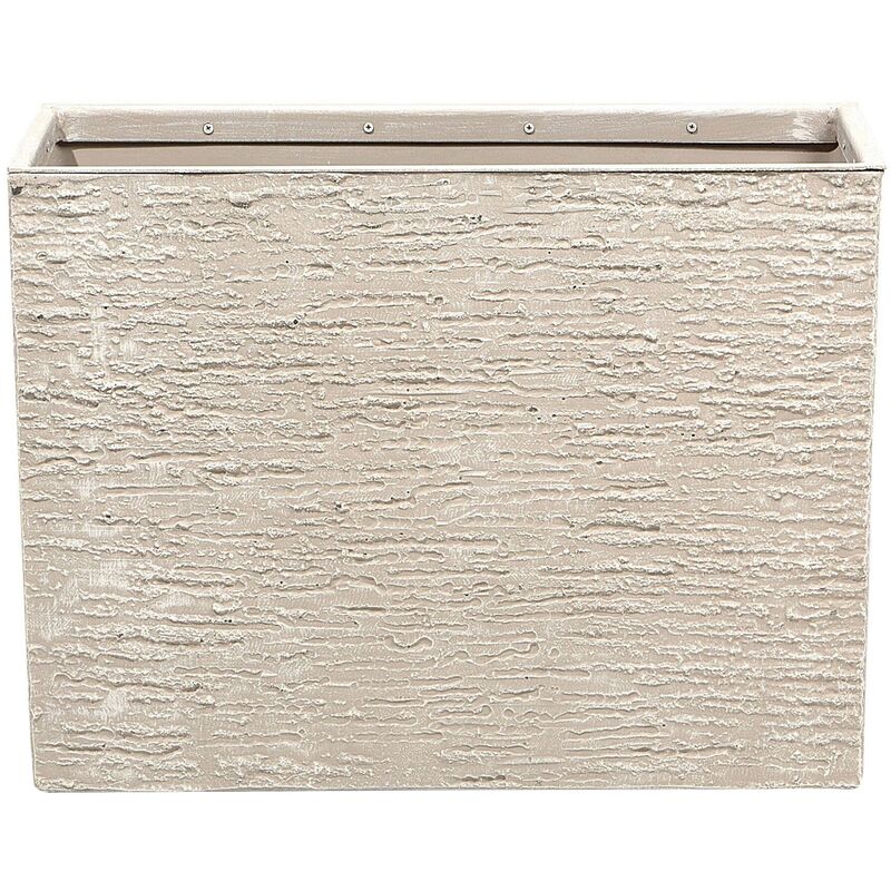 Modern Outdoor Indoor Flower Pot Stone Rectangular 25x60x45 cm Beige Edessa