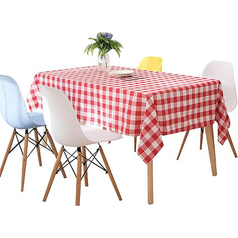 Rectangular PVC tablecloth easy to clean 140 x 200 cm Plastic Tablecloths Waterproof party table cloths for Party Decoration Household Garden Picnic