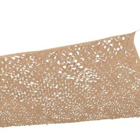 Rectangular sand-colored shade sail 3 x 6 m, sun protection net, camouflage net for outdoor camping