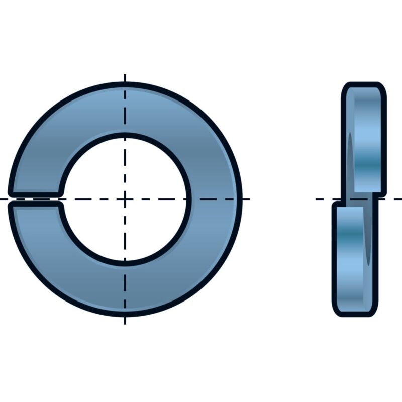 Qualfast - M14 Rectangular Single Coil Spring Washer - bzp din 127B- you get 25
