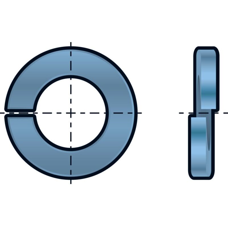 Qualfast M3 Rectangular Single Coil Spring Washer - BZP DIN 127B- you get 250