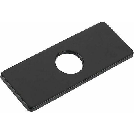 Rectangular Sink Faucet Rosette with 4 Stainless Steel Hole (Matte Black)