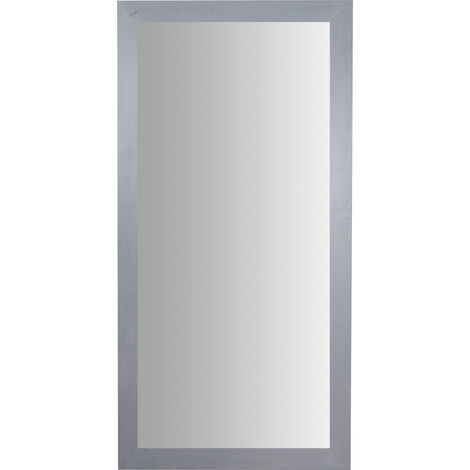 Rectangular solid lime wood grey finish W100xDP3xH200 cm Made in Italy sized wall mirror.