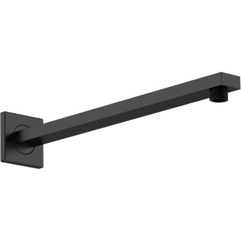 Rectangular Wall Mount Shower Arm - Matt Black - 360mm