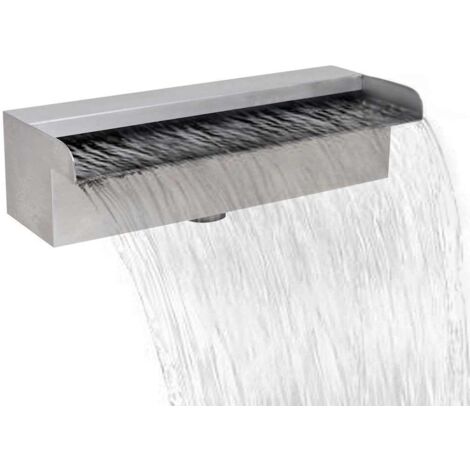 Rectangular Waterfall Pool Fountain Stainless Steel 30 cm vidaXL