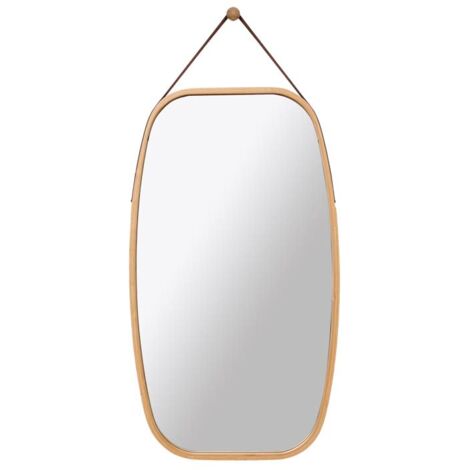 Rectangular Wooden Wall Mirror, 74x43cm, Decorative Mirror with Wooden Frame, Bedroom or Dressing Room