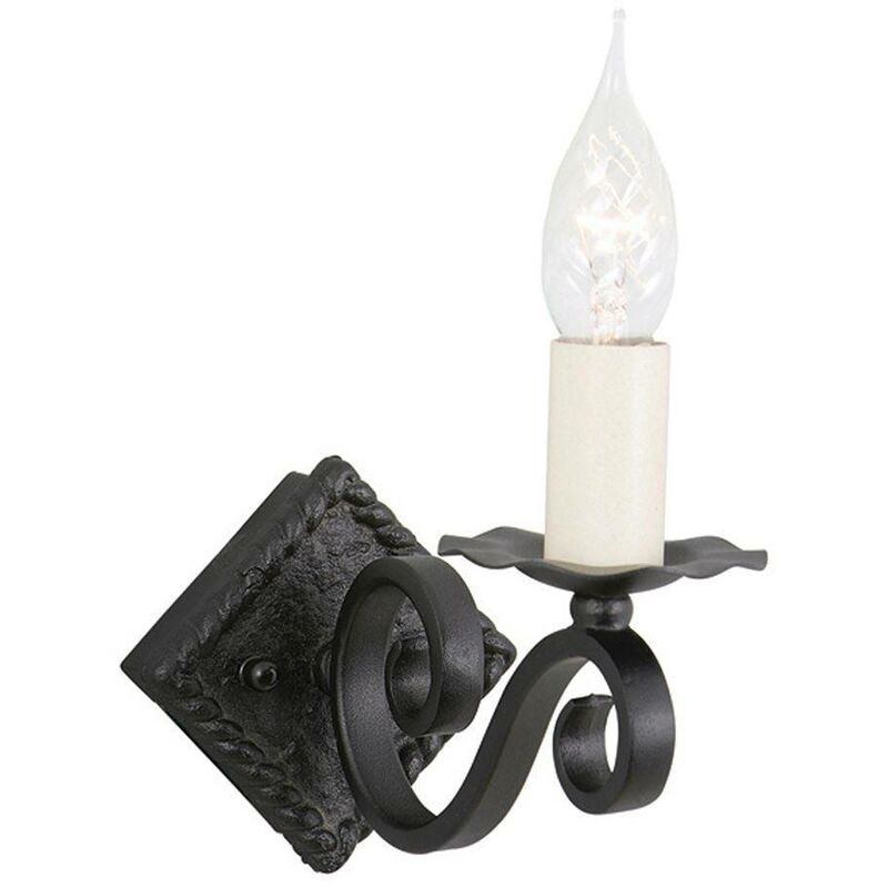 Elstead Lighting - Elstead Rectory - 1 Light Indoor Candle Wall Light Black, E14