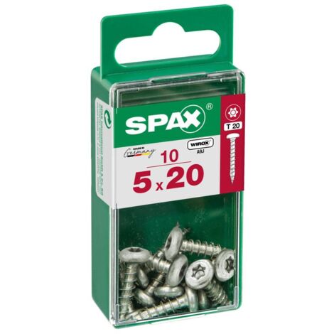 Recuadro 10 Universal Tornillo De Cabeza Redonda Spax 5X20 Pz Wirox 10 Pc