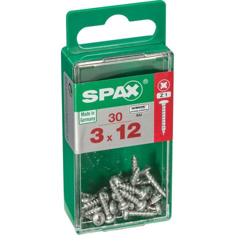Recuadro 30 Spax Universal De Tornillo De Cabeza Redonda Pz 3X12 Wirox