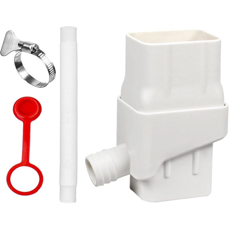 Recuperateur d Eau de Pluie, Collecteur Eau de Pluie Récupérateur Eau de Pluie,Raccord Récupérateur Eau de Pluie,Kit Recuperation Eau de Pluie Blanche