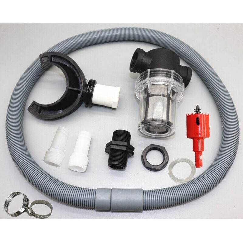 SNQ - Recuperateur d Eau de Pluie pour conduits Circulaire avec Tuyau Flexible, Ensemble de collecteur Eau de Pluie, Raccord pvc, Récupérateur d'eau