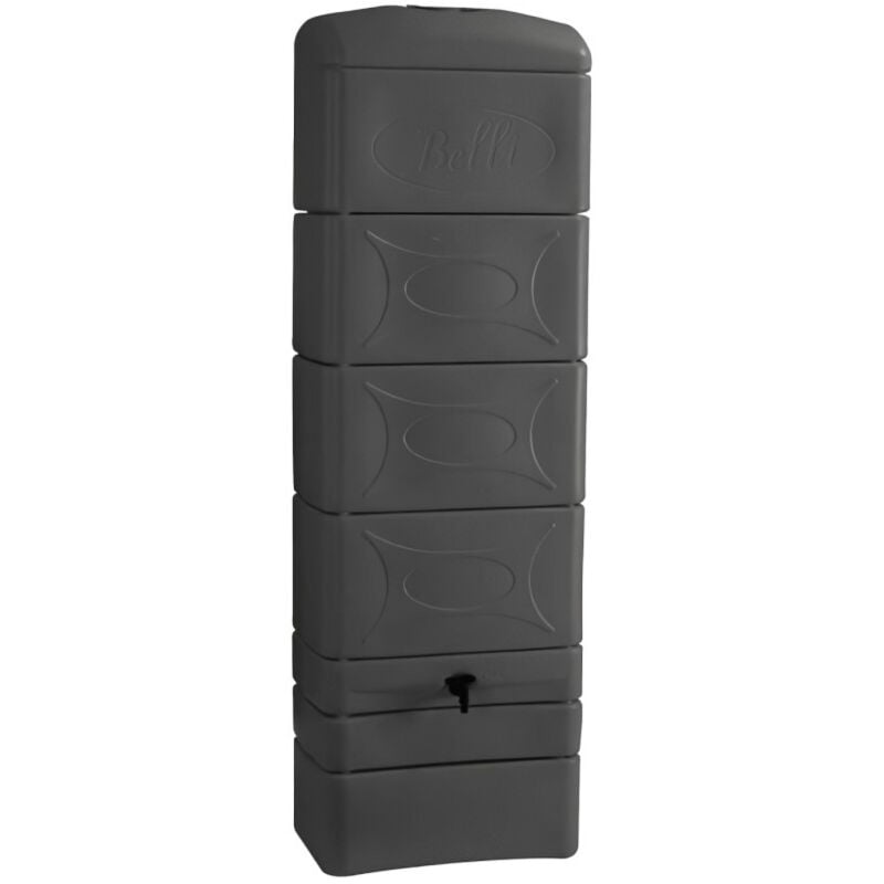 Bellijardin - Récupérateur d'eau mural 300L avec kit raccord créneau 'Malang' - Gris