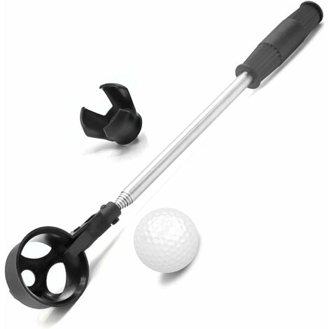 Récupérateur de balles de golf, collecteur de balles télescopiques en acier inoxydable pour l'eau avec outil de succion pour la balle de golf, accessoires de golf cadeau de golf pour hommes