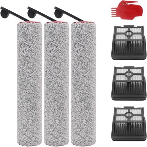Récupérateur de poussière et Tambour Accessoires pour aspirateur sans Fil Dreame H12 Pro/H12 Dual/H13 Pro/H13 Pro Plus, Comprend 3 brosses principales, 3 filtres HEPA, 1 Brosse de Nettoyage