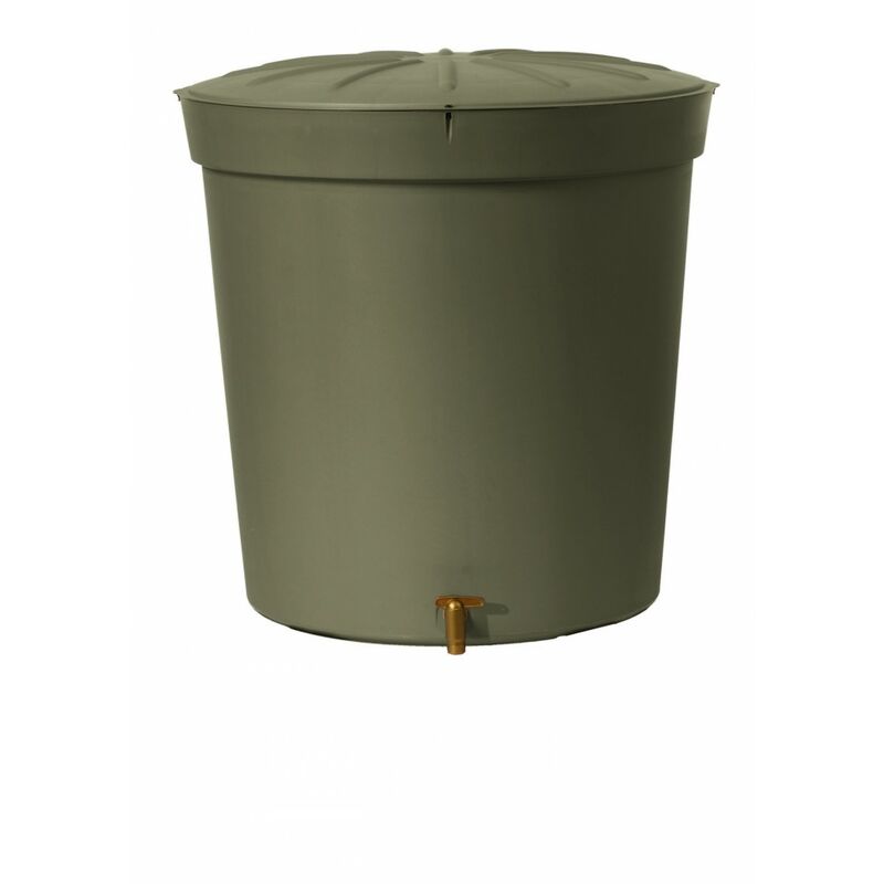 Récupérateur d'eau aérien cylindrique taupe , 300 l - Garantia