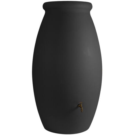 Récupérateur d'eau de pluie Jarre 500 L + Kit raccord chéneau - Anthracite - BelliJardin