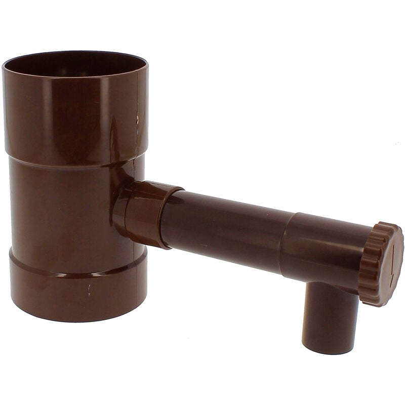 Récupérateur d'eau de pluie marron pour gouttière 100 mm