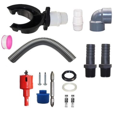Récupérateur D'eau De Pluie - Pour Gouttière 70 À 110 Mm - Avec Tuyau 50 Cm - En Pvc Et Caoutchouc - Kit Complet ×1