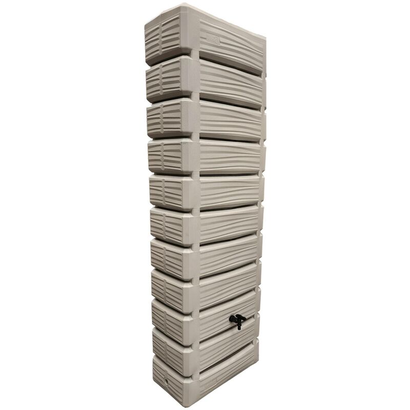 Récupérateur d'eau mural fabrication soufflage. résiste aux uv. couvercle. robinet. fixation murale et kit raccord inclus 700 l