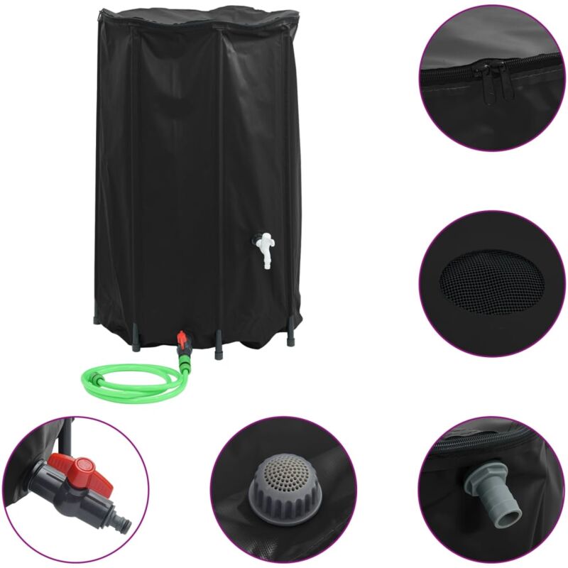 Vidaxl - Réservoir d'eau avec robinet pliable 500 l pvc