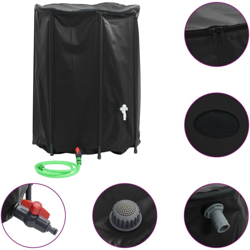 Réservoir d'eau avec robinet pliable 1350 l pvc