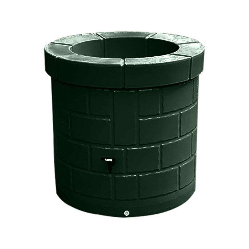 Plast'up Rotomoulage - Puit récupérateur eau de pluie 340l-Vert Fonce-83.5cm - Vert Fonce