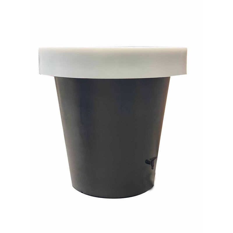 Plast'up Rotomoulage - Carré de plantation récupérateur eau de pluie aérien Lluvia 420l-Gris Blanc-100cm - Gris Blanc