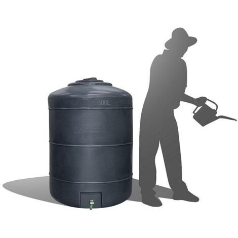 Récupérateur Eau de Pluie Hors-sol 500 Litres Rond DS Eau Gris Anthracite Garantie 5 ans