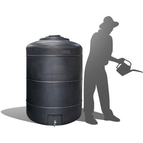 Récupérateur Eau de Pluie Hors-sol Rond 1000 Litres DS Eau Gris Anthracite Garantie 5 ans