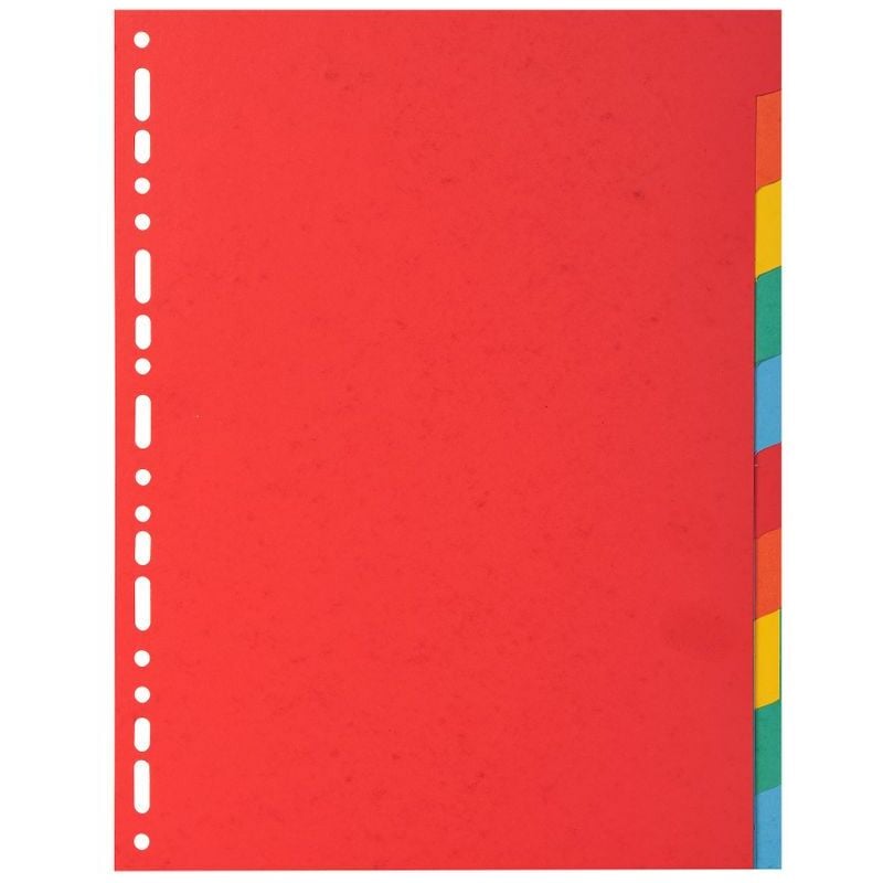 Forever - Exacompta Recycled Divider 10 Part A4 220gsm Card Vivid Assorted - Assorted