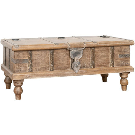 Recycled solid wood chest with antique finish
