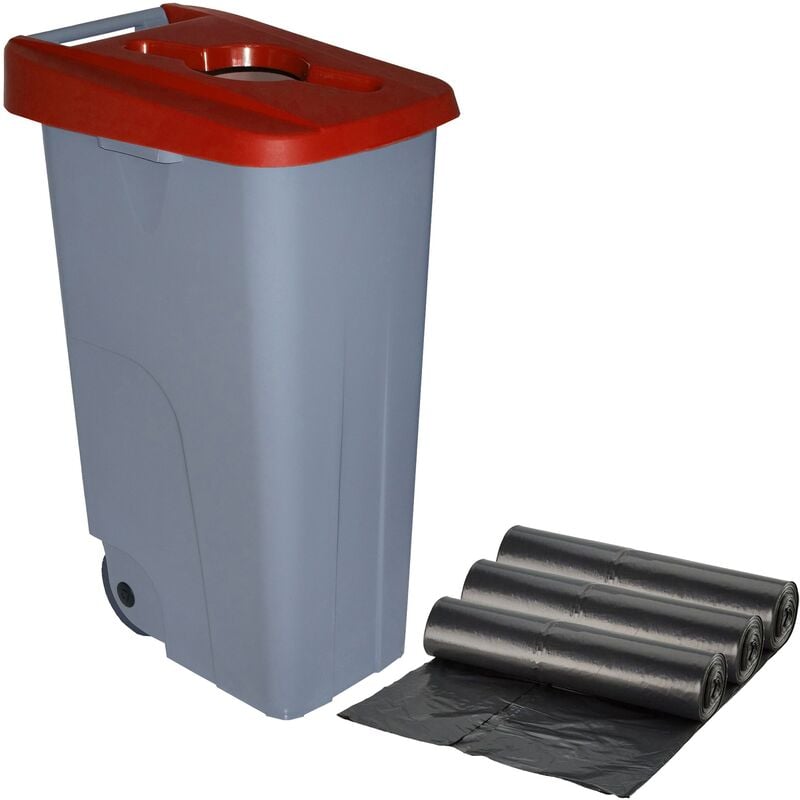 Wellhome - Recycler le conteneur 110 litres ouverts + sacs à ordures à 10 unités de 10 unités - 0